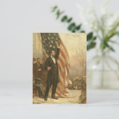 President Abraham Lincoln onder Amerikaanse vlag Briefkaart (Staand voorkant)