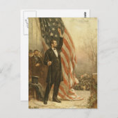 President Abraham Lincoln onder Amerikaanse vlag Briefkaart (Voorkant / Achterkant)