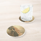 President Abraham Lincoln onder Amerikaanse vlag Zandsteen Onderzetter (Zijkant)