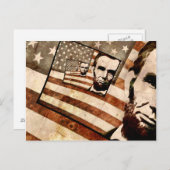 President Abraham Lincoln Patriotic Flag Briefkaart (Voorkant / Achterkant)