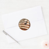 President Abraham Lincoln Patriotic Flag Ronde Sticker (Envelop)