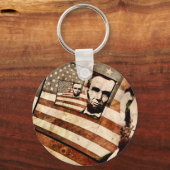 President Abraham Lincoln Patriotic Flag Sleutelhanger (Voorkant)