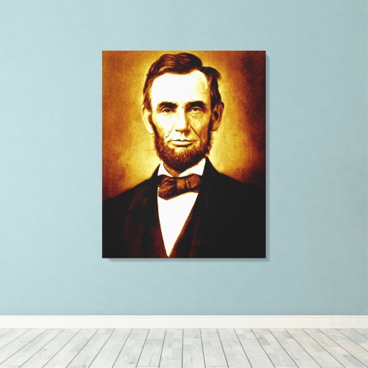 President Abraham Lincoln  portret Canvas Afdruk (Insitu (Houten vloer))