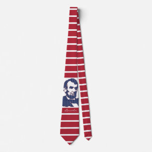 President Abraham Lincoln Stars and Stripes USA Stropdas