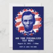President Abraham Lincoln Stars en Stripes Invita Kaart (Voorkant)