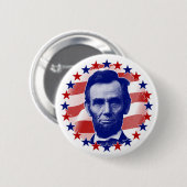 President Abraham Lincoln Stars en Stripes Ronde Button 5,7 Cm (Voorkant /achterkant)