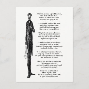 President Abraham Lincoln Tribute  gedicht Briefkaart