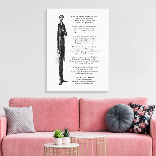 President Abraham Lincoln Tribute  gedicht Canvas Afdruk (Insitu (Woonkamer))