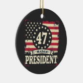 President Amerikaanse vlag 47 Harris Walz Keramisch Ornament (Rechts)