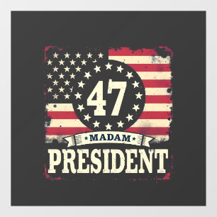 President Amerikaanse vlag 47 Harris Walz Raamsticker