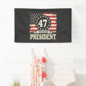President Amerikaanse vlag 47 Harris Walz Spandoek (Insitu)