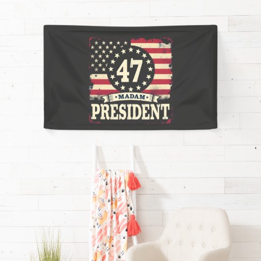 President Amerikaanse vlag 47 Harris Walz Spandoek (Insitu)