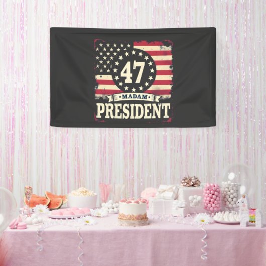 President Amerikaanse vlag 47 Harris Walz Spandoek (Feest)