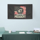 President Amerikaanse vlag 47 Harris Walz Spandoek (Beurs)