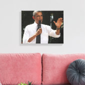 President Barack beantwoordt vragen over de situat Canvas Afdruk (Insitu (Woonkamer))