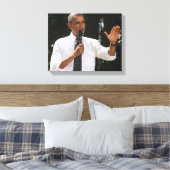President Barack beantwoordt vragen over de situat Canvas Afdruk (Insitu (Slaapkamer))