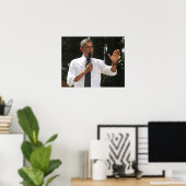 President Barack beantwoordt vragen over de situat Poster (Thuiskantoor)