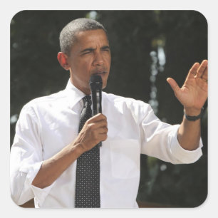 President Barack beantwoordt vragen over de Vierkante Sticker