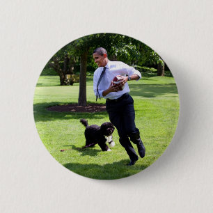 President Barack & Bo Obama Ronde Button 5,7 Cm