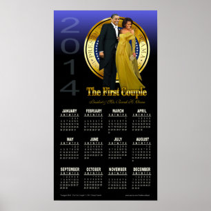 president Barack en Michelle Obama Agenda 2014 Poster