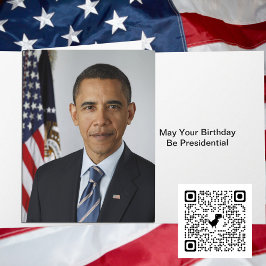 President Barack Obama 1e Term Portret Birthday Kaart