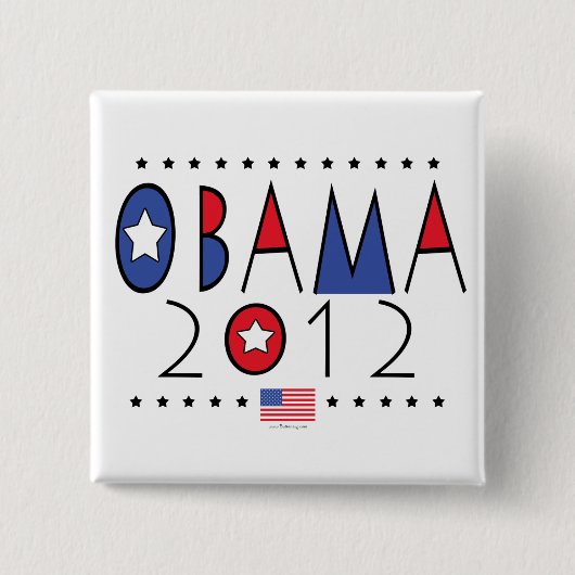 President Barack Obama 2012 Gear Vierkante Button 5,1 Cm (Voorkant)