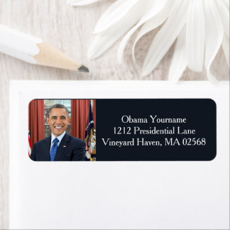 President Barack Obama 2e Term Portret Adres Etiket