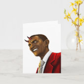 President Barack Obama als de duivel Halloween Kaart (Gele Bloem)