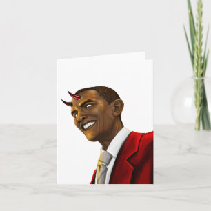 President Barack Obama als de duivel Halloween Kaart