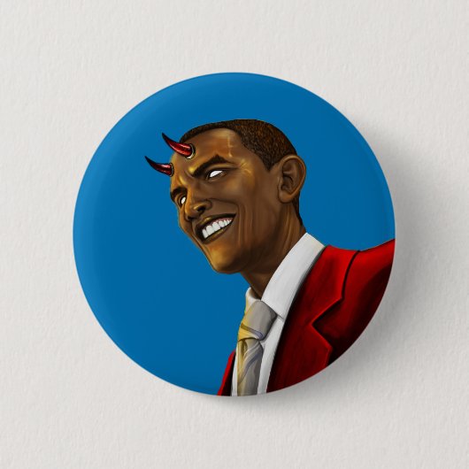 President Barack Obama als duivelse halloween Ronde Button 5,7 Cm (Voorkant)