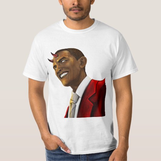 President Barack Obama als duivelse halloween T-shirt (Voorkant)
