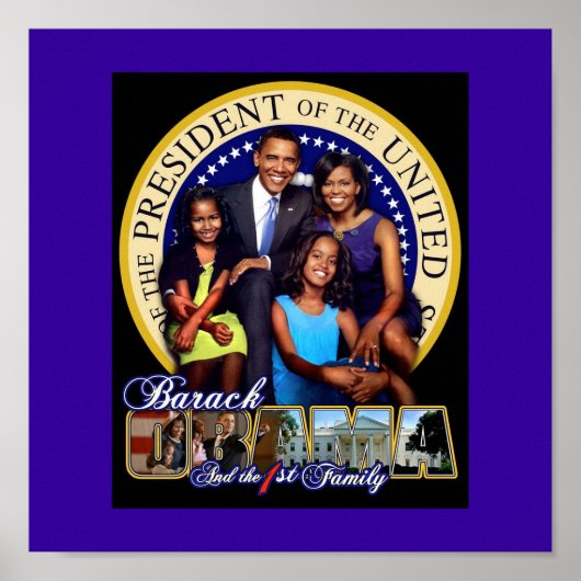 PRESIDENT BARACK OBAMA AND FAMILY POSTER (Voorkant)