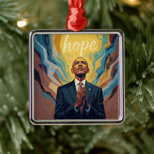 President Barack Obama and the Message of Hope  Metalen Ornament (Boom)