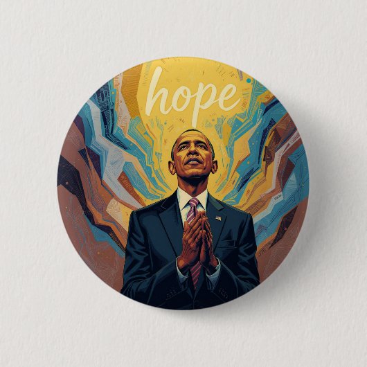 President Barack Obama and the Message of Hope  Ronde Button 5,7 Cm (Voorkant)