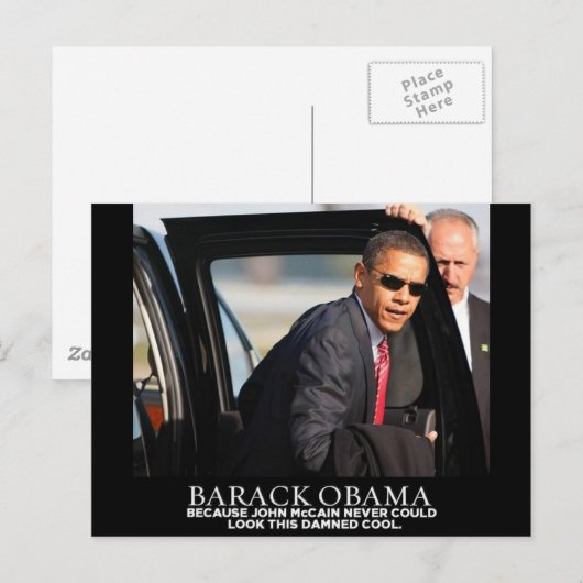 PRESIDENT BARACK OBAMA BRIEFKAART (Voorkant / Achterkant)