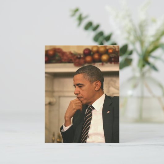 President Barack Obama denkt dat hij ontmoet Briefkaart (Staand voorkant)
