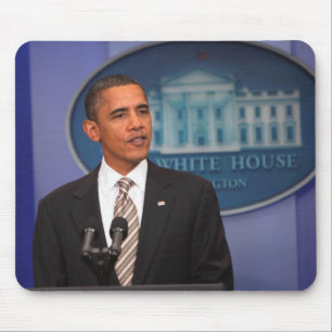 President Barack Obama doet een aankondiging Muismat