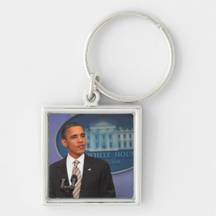 President Barack Obama doet een aankondiging Sleutelhanger