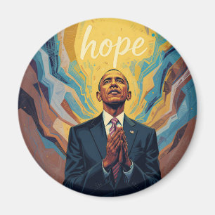 President Barack Obama en de boodschap van hoop  Magneet