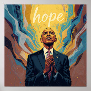 President Barack Obama en de boodschap van hoop Poster