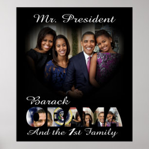 President Barack Obama en de eerste familie Poster