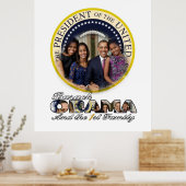 President Barack Obama en de eerste familie Poster (Keuken)