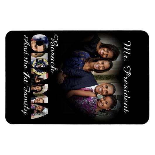 President Barack Obama en First Family Large Magneet (Horizontaal)