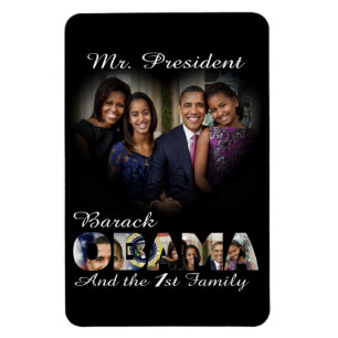 President Barack Obama en First Family Large Magneet