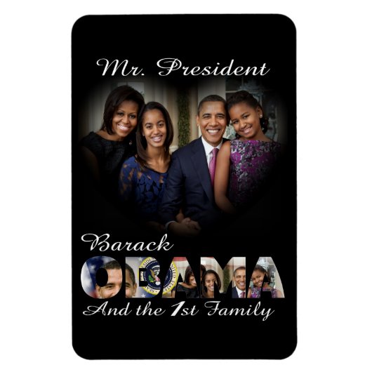 President Barack Obama en First Family Large Magneet (Verticaal)