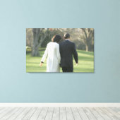 President Barack Obama en First Lady Michelle Canvas Afdruk (Insitu (Houten vloer))