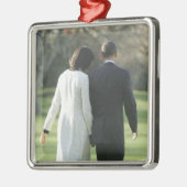 President Barack Obama en First Lady Michelle Metalen Ornament (Links)