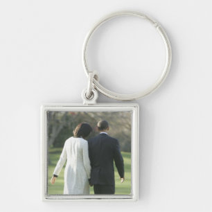 President Barack Obama en first lady Michelle Sleutelhanger