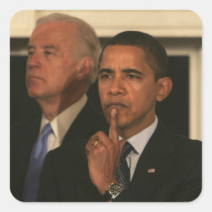 President Barack Obama en Vice President Vierkante Sticker