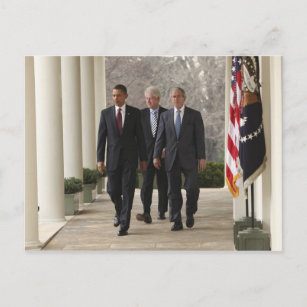 President Barack Obama en voormalige presidenten Briefkaart